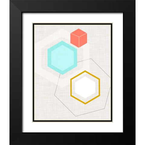 Mod Geometry I Black Modern Wood Framed Art Print with Double Matting by Fagalde, Jarman