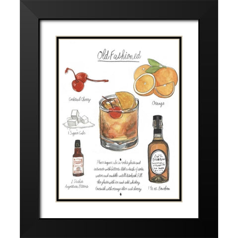 Classic Cocktail - Old Fashioned Black Modern Wood Framed Art Print with Double Matting by McCavitt, Naomi