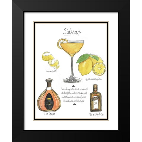 Classic Cocktail - Sidecar Black Modern Wood Framed Art Print with Double Matting by McCavitt, Naomi