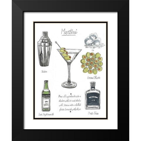 Classic Cocktail - Martini Black Modern Wood Framed Art Print with Double Matting by McCavitt, Naomi