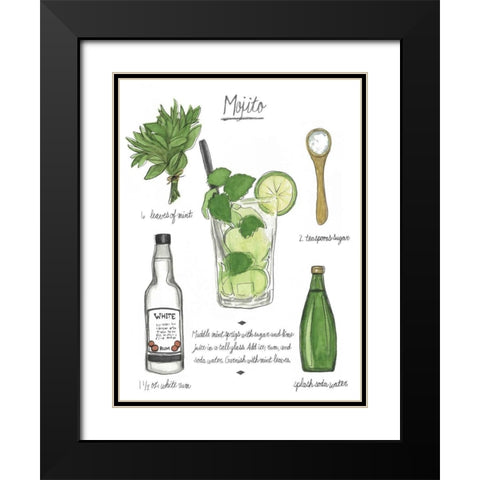 Classic Cocktail - Mojito Black Modern Wood Framed Art Print with Double Matting by McCavitt, Naomi