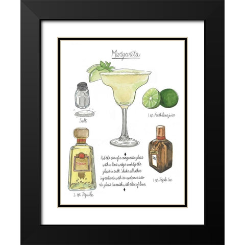 Classic Cocktail - Margarita Black Modern Wood Framed Art Print with Double Matting by McCavitt, Naomi