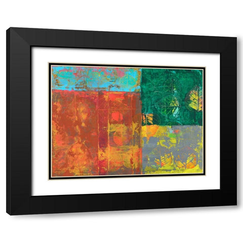 Colorful Leaf Imprint I Black Modern Wood Framed Art Print with Double Matting by Ray, Elena