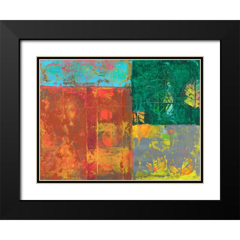 Colorful Leaf Imprint I Black Modern Wood Framed Art Print with Double Matting by Ray, Elena