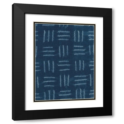 Rikis Shibori I Black Modern Wood Framed Art Print with Double Matting by Zarris, Chariklia