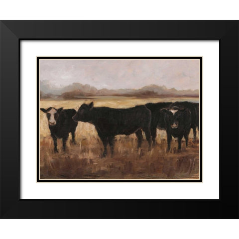 Black Cows I Black Modern Wood Framed Art Print with Double Matting by Harper, Ethan