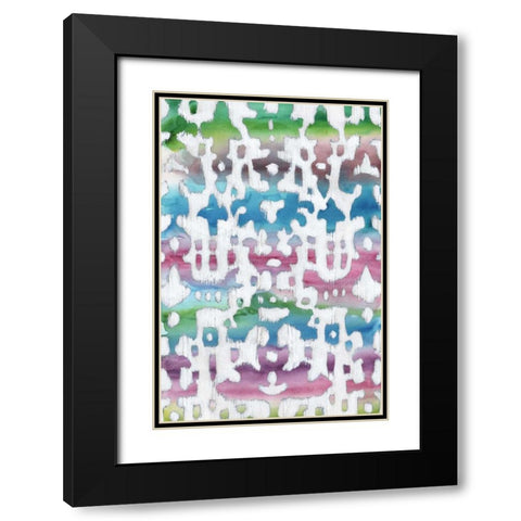 Watercolor Ikat I Black Modern Wood Framed Art Print with Double Matting by Zarris, Chariklia