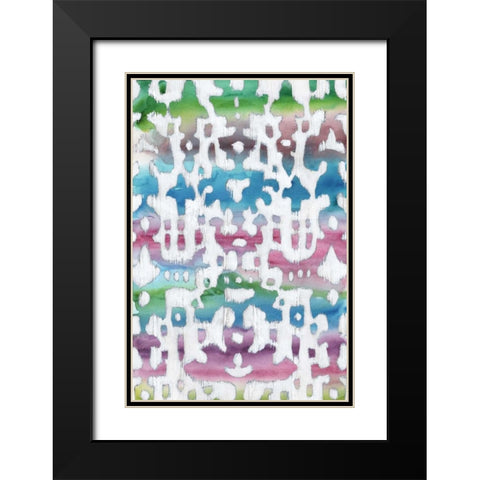 Watercolor Ikat I Black Modern Wood Framed Art Print with Double Matting by Zarris, Chariklia