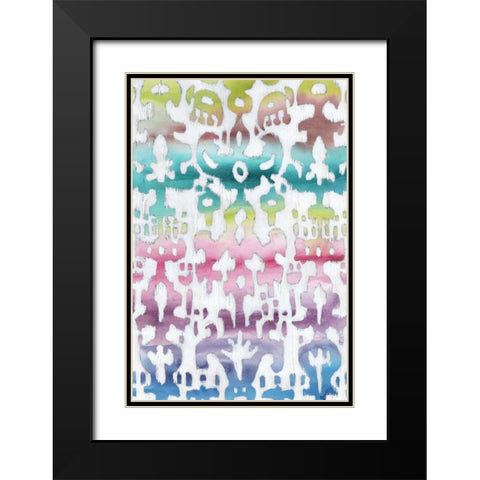 Watercolor Ikat II Black Modern Wood Framed Art Print with Double Matting by Zarris, Chariklia