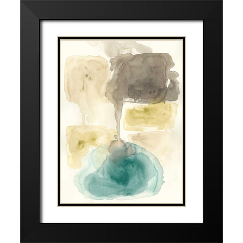 Liquid Stone II Black Modern Wood Framed Art Print with Double Matting by Vess, June Erica