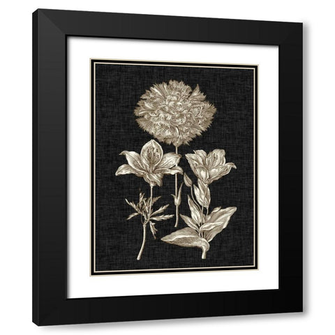 Dramatic Chintz IV Black Modern Wood Framed Art Print with Double Matting by Vision Studio