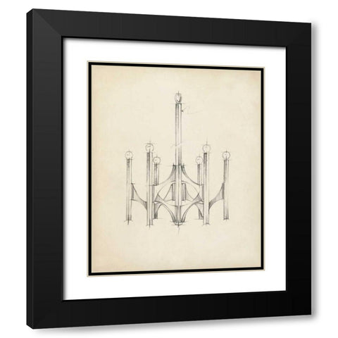 Mid Century Chandelier II Black Modern Wood Framed Art Print with Double Matting by Harper, Ethan