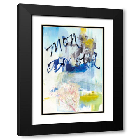 Mon Amour Black Modern Wood Framed Art Print with Double Matting by Fuchs, Jodi