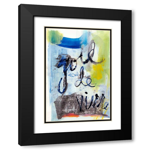 Joie Je Vivre Black Modern Wood Framed Art Print with Double Matting by Fuchs, Jodi
