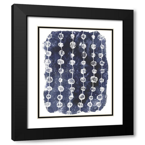 Indigo Batik Vignette I Black Modern Wood Framed Art Print with Double Matting by Vess, June Erica