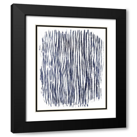 Indigo Batik Vignette VII Black Modern Wood Framed Art Print with Double Matting by Vess, June Erica
