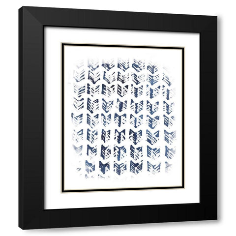 Indigo Batik Vignette VIII Black Modern Wood Framed Art Print with Double Matting by Vess, June Erica