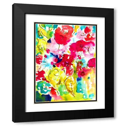 Flower Array I Black Modern Wood Framed Art Print with Double Matting by Minasian, Julia