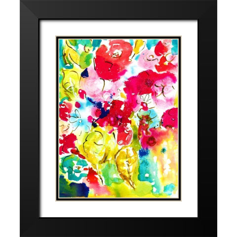 Flower Array I Black Modern Wood Framed Art Print with Double Matting by Minasian, Julia