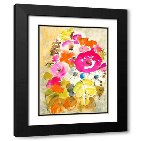 Flower Array II Black Modern Wood Framed Art Print with Double Matting by Minasian, Julia
