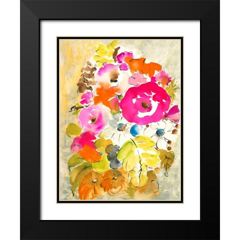 Flower Array II Black Modern Wood Framed Art Print with Double Matting by Minasian, Julia