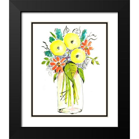 Flower Vase I Black Modern Wood Framed Art Print with Double Matting by Minasian, Julia