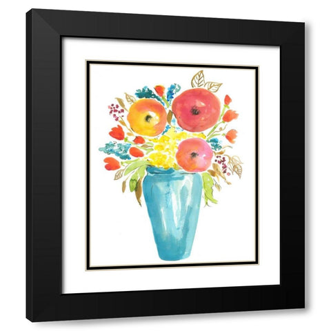 Flower Vase II Black Modern Wood Framed Art Print with Double Matting by Minasian, Julia