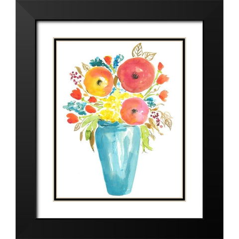 Flower Vase II Black Modern Wood Framed Art Print with Double Matting by Minasian, Julia