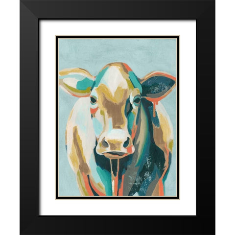 Colorful Cows II Black Modern Wood Framed Art Print with Double Matting by Popp, Grace