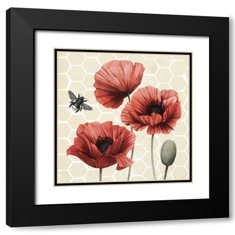 Poppy Buzz I Black Modern Wood Framed Art Print with Double Matting by Popp, Grace