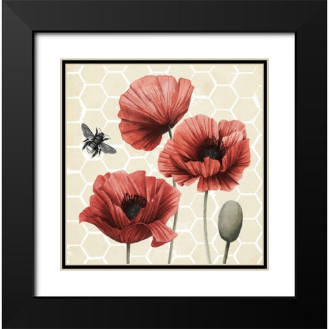 Poppy Buzz I Black Modern Wood Framed Art Print with Double Matting by Popp, Grace