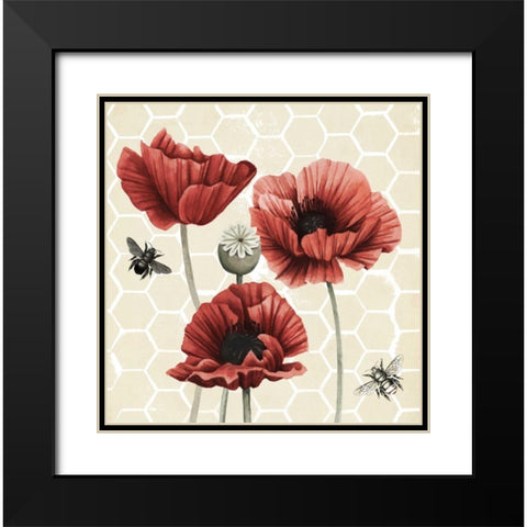 Poppy Buzz II Black Modern Wood Framed Art Print with Double Matting by Popp, Grace