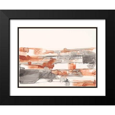 Terra Cotta Lines I Black Modern Wood Framed Art Print with Double Matting by Goldberger, Jennifer