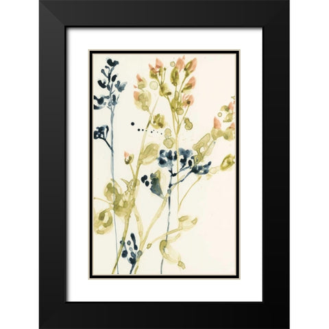 Blush Buds I Black Modern Wood Framed Art Print with Double Matting by Goldberger, Jennifer