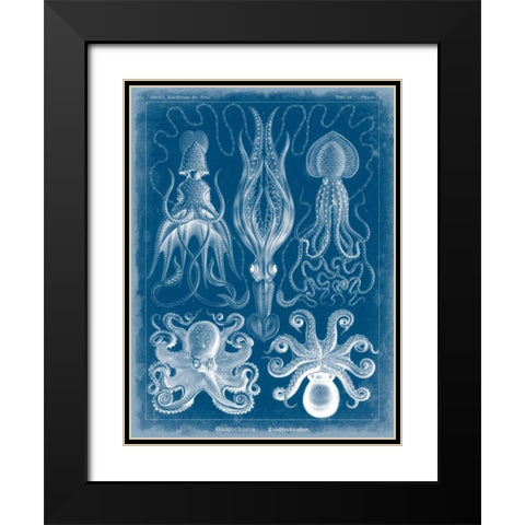 Marine Blueprint V Black Modern Wood Framed Art Print with Double Matting by Vision Studio