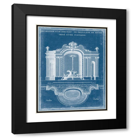 Garden Treillage Blueprint II Black Modern Wood Framed Art Print with Double Matting by Vision Studio