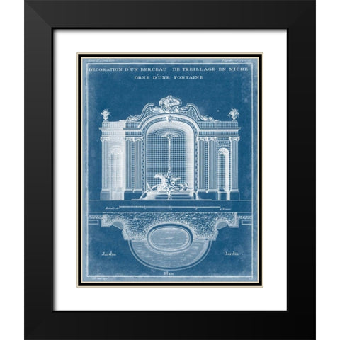 Garden Treillage Blueprint II Black Modern Wood Framed Art Print with Double Matting by Vision Studio