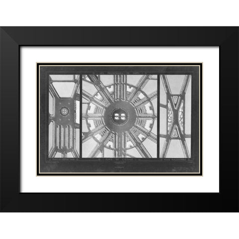 French Garden Blueprint I Black Modern Wood Framed Art Print with Double Matting by unknown