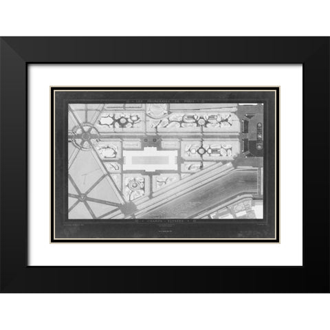 French Garden Blueprint IV Black Modern Wood Framed Art Print with Double Matting by Unknown