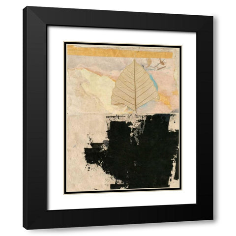 Modern Leaf II Black Modern Wood Framed Art Print with Double Matting by Ray, Elena