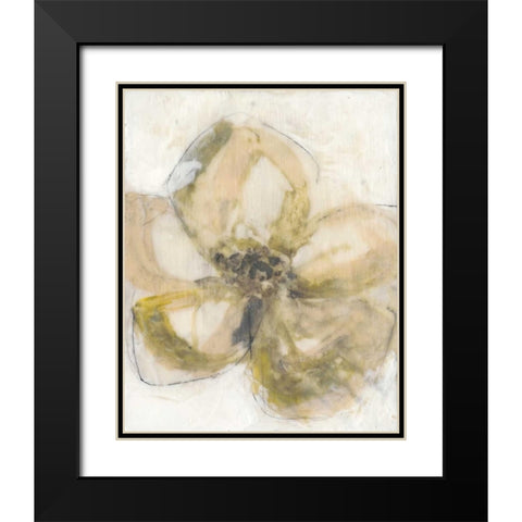 Waxen Petals I Black Modern Wood Framed Art Print with Double Matting by Goldberger, Jennifer