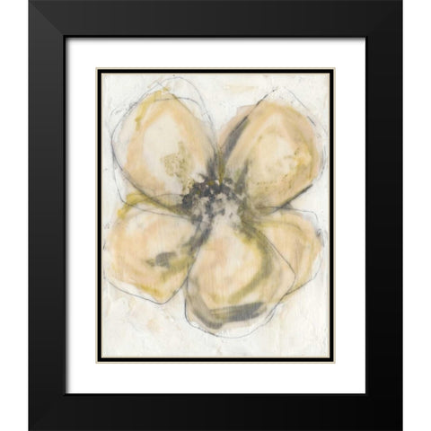 Waxen Petals II Black Modern Wood Framed Art Print with Double Matting by Goldberger, Jennifer