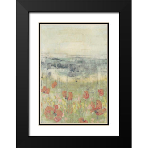 Wildflower Scape I Black Modern Wood Framed Art Print with Double Matting by Goldberger, Jennifer