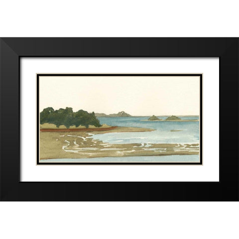 Spa Coastline I Black Modern Wood Framed Art Print with Double Matting by Miller, Dianne