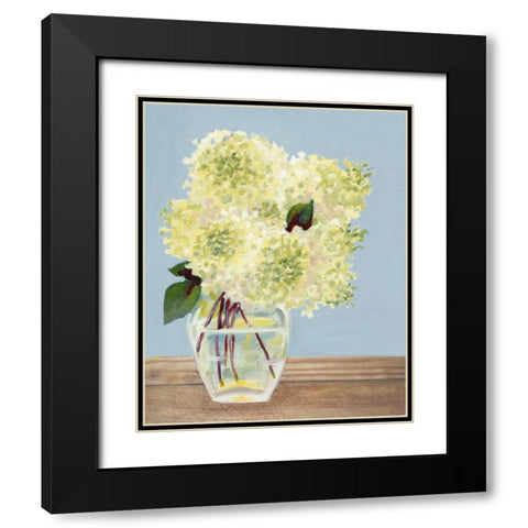 Hydrangea Vase I Black Modern Wood Framed Art Print with Double Matting by Miller, Dianne