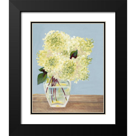 Hydrangea Vase I Black Modern Wood Framed Art Print with Double Matting by Miller, Dianne