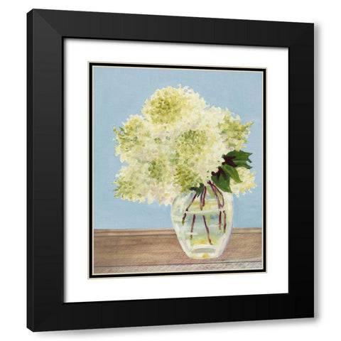 Hydrangea Vase II Black Modern Wood Framed Art Print with Double Matting by Miller, Dianne