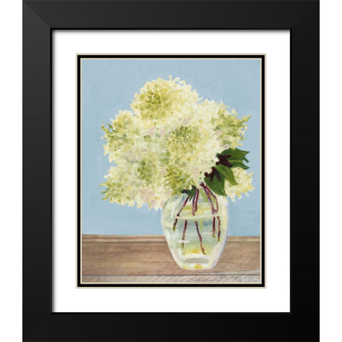 Hydrangea Vase II Black Modern Wood Framed Art Print with Double Matting by Miller, Dianne