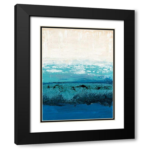 Sapphire Cove II Black Modern Wood Framed Art Print with Double Matting by Ludwig, Alicia