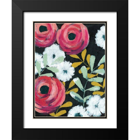 Flor de Color I Black Modern Wood Framed Art Print with Double Matting by Popp, Grace